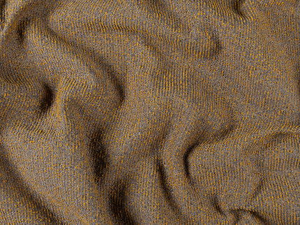 Mustard colour textured weave pattern velvet flock readymade curtain