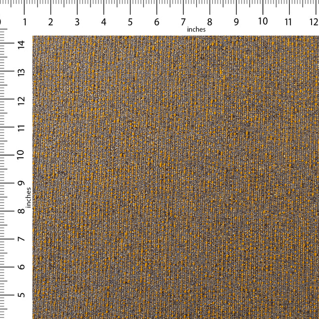 Mustard colour textured weave pattern velvet flock Easy Clean sofa, chair and curtain fabrics (Dual side)