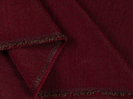 Wine colour textured pattern velvet flock Easy Clean sofa, chair and curtain fabrics (Dual side)