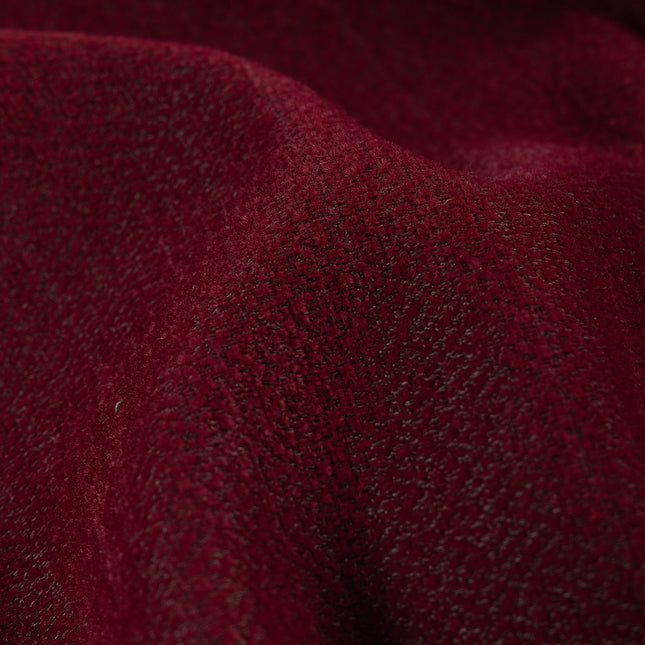 Wine colour textured pattern velvet flock Easy Clean sofa, chair and curtain fabrics (Dual side)