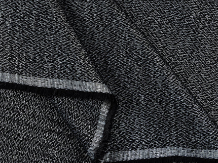 Black colour textured pattern velvet flock Easy Clean sofa, chair and curtain fabrics (Dual side)