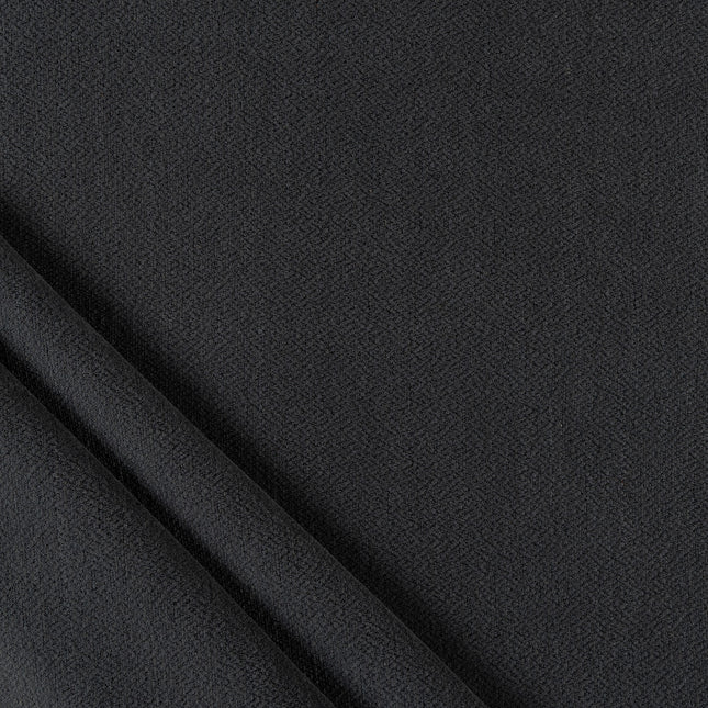 Dark charcoal colour textured pattern velvet flock Easy Clean sofa, chair and curtain fabrics (Dual side)