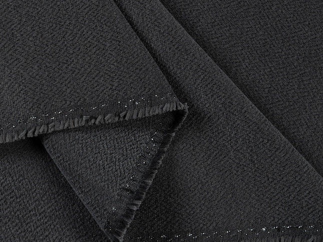 Dark charcoal colour textured pattern velvet flock Easy Clean sofa, chair and curtain fabrics (Dual side)