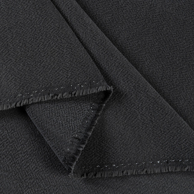 Dark charcoal colour textured pattern velvet flock Easy Clean sofa, chair and curtain fabrics (Dual side)