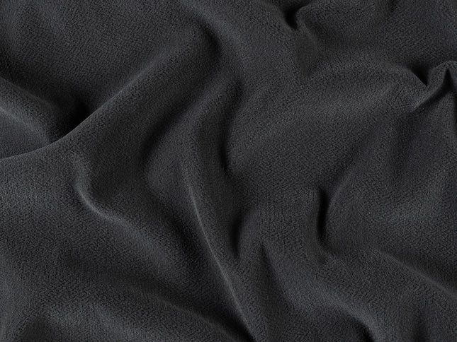 Dark charcoal colour textured pattern velvet flock Easy Clean sofa, chair and curtain fabrics (Dual side)
