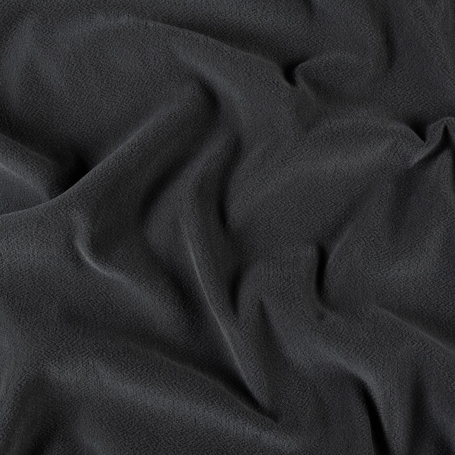 Dark charcoal colour textured pattern velvet flock Easy Clean sofa, chair and curtain fabrics (Dual side)