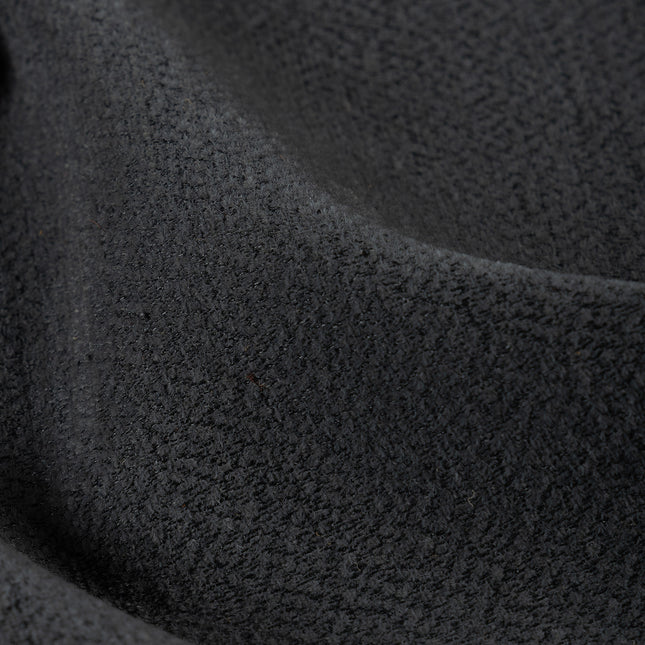 Dark charcoal colour textured pattern velvet flock Easy Clean sofa, chair and curtain fabrics (Dual side)