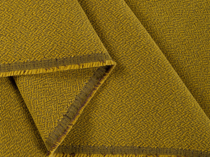 Mustard green colour textured pattern velvet flock Easy Clean sofa, chair and curtain fabrics (Dual side)