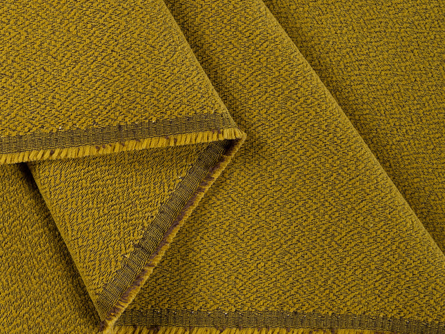 Mustard green colour textured pattern velvet flock Easy Clean sofa, chair and curtain fabrics (Dual side)