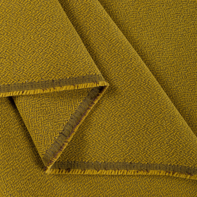 Mustard green colour textured pattern velvet flock Easy Clean sofa, chair and curtain fabrics (Dual side)