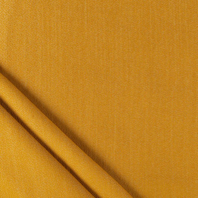 Mustard colour textured pattern velvet flock Easy Clean sofa, chair and curtain fabrics (Dual side)