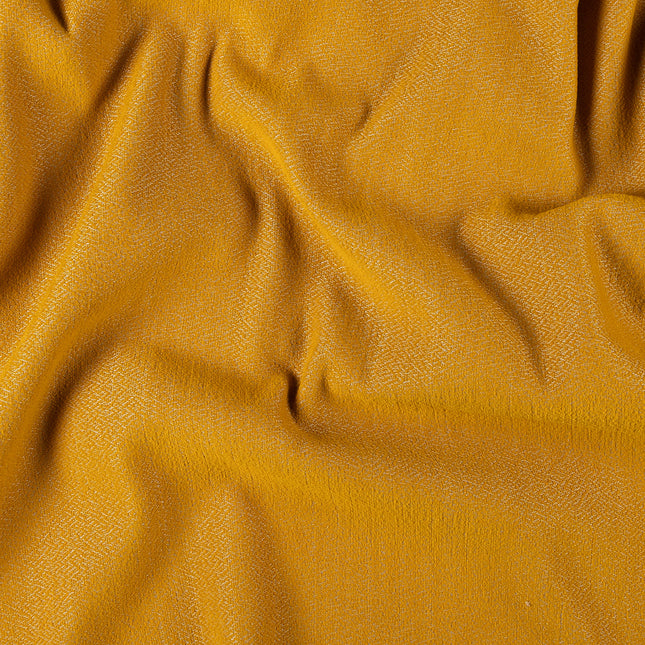 Mustard colour textured pattern velvet flock Easy Clean sofa, chair and curtain fabrics (Dual side)