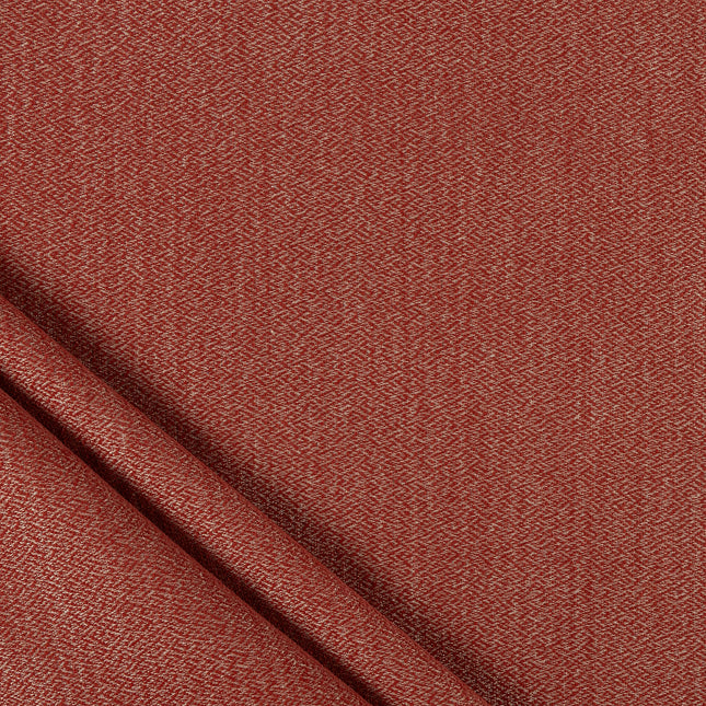 Rust red colour textured pattern velvet flock Easy Clean sofa, chair and curtain fabrics (Dual side)
