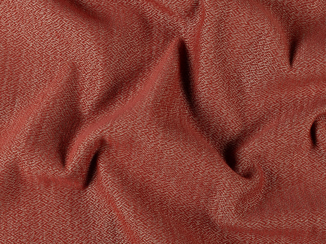 Rust red colour textured pattern velvet flock Easy Clean sofa, chair and curtain fabrics (Dual side)