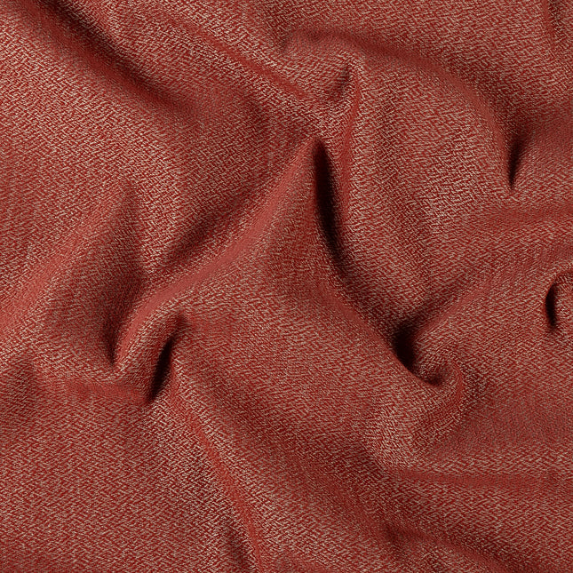 Rust red colour textured pattern velvet flock Easy Clean sofa, chair and curtain fabrics (Dual side)