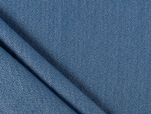 Royal blue colour textured pattern velvet flock Easy Clean sofa, chair and curtain fabrics (Dual side)