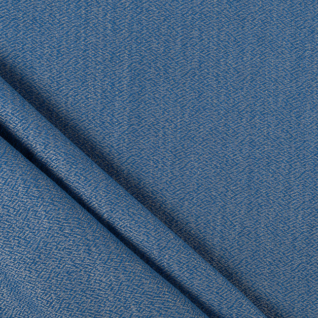 Royal blue colour textured pattern velvet flock Easy Clean sofa, chair and curtain fabrics (Dual side)