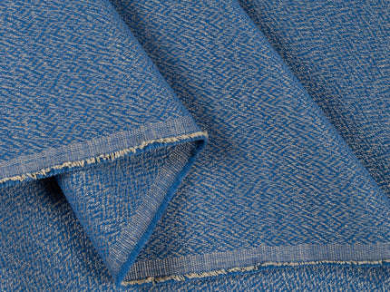 Royal blue colour textured pattern velvet flock Easy Clean sofa, chair and curtain fabrics (Dual side)