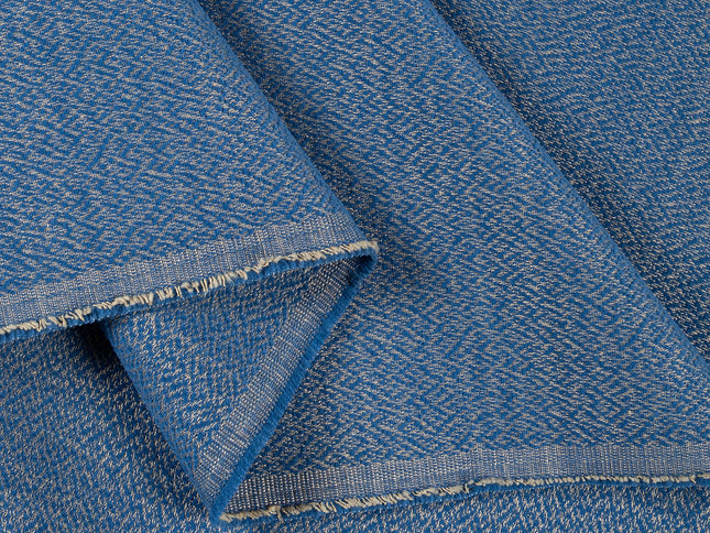 Royal blue colour textured pattern velvet flock Easy Clean sofa, chair and curtain fabrics (Dual side)
