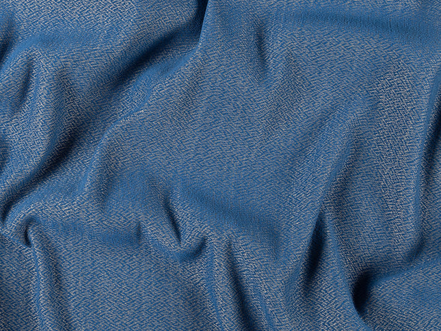 Royal blue colour textured pattern velvet flock Easy Clean sofa, chair and curtain fabrics (Dual side)