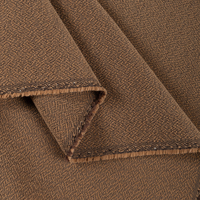 Brown colour textured pattern velvet flock Easy Clean sofa, chair and curtain fabrics (Dual side)