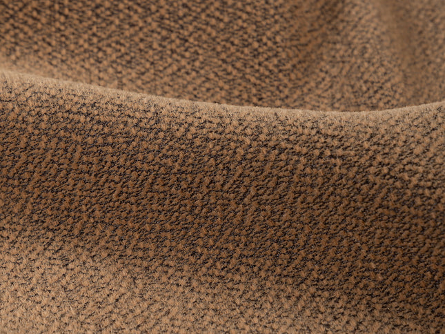 Brown colour textured pattern velvet flock Easy Clean sofa, chair and curtain fabrics (Dual side)