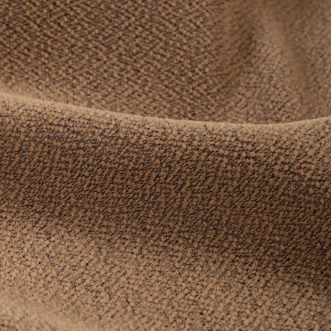 Brown colour textured pattern velvet flock Easy Clean sofa, chair and curtain fabrics (Dual side)