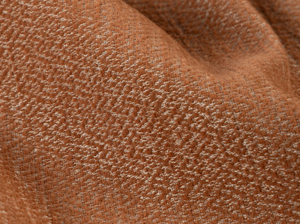 Rust colour textured pattern velvet flock readymade curtain