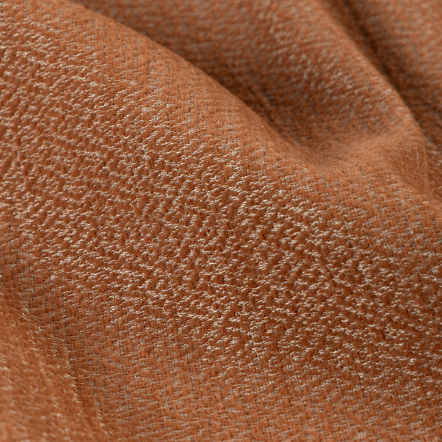 Rust colour textured pattern velvet flock Easy Clean sofa, chair and curtain fabrics (Dual side)
