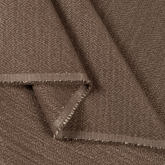Dark brown colour textured pattern velvet flock Easy Clean sofa, chair and curtain fabrics (Dual side)