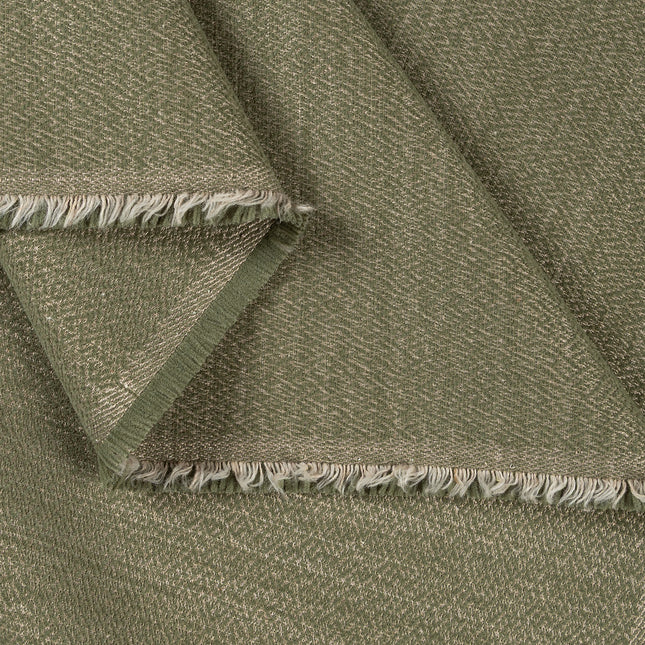 Olive green colour textured pattern velvet flock Easy Clean sofa, chair and curtain fabrics (Dual side)