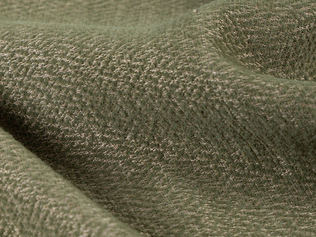 Olive green colour textured pattern velvet flock Easy Clean sofa, chair and curtain fabrics (Dual side)