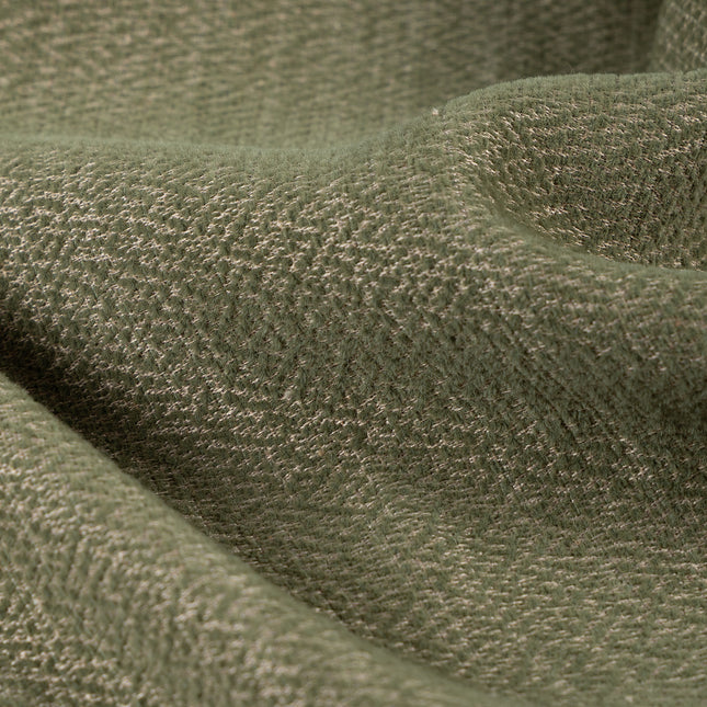Olive green colour textured pattern velvet flock Easy Clean sofa, chair and curtain fabrics (Dual side)