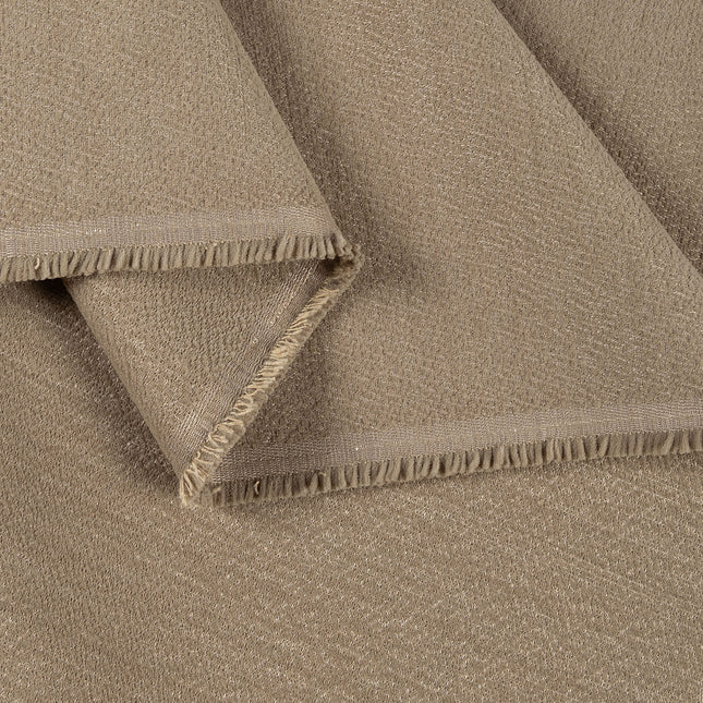 Taupe colour textured pattern velvet flock Easy Clean sofa, chair and curtain fabrics (Dual side)