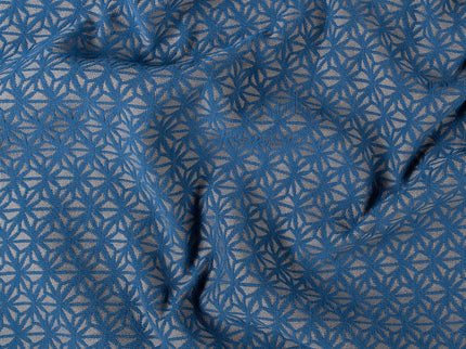 Royal blue colour geometric floral pattern velvet flock readymade cushion cover