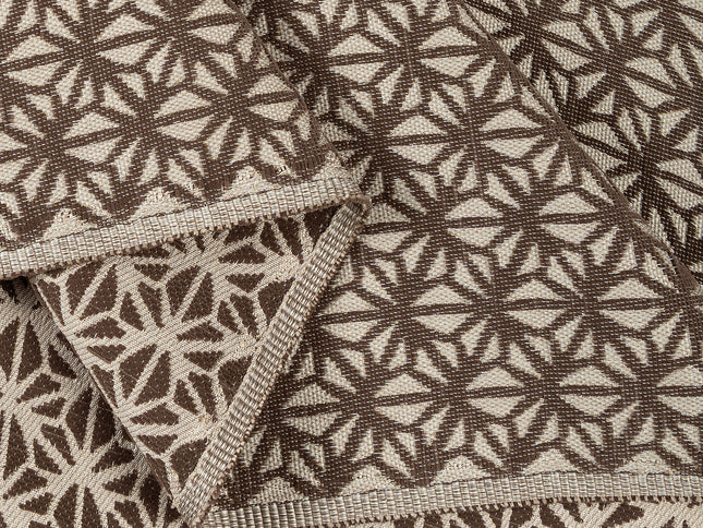 Dark brown colour geometric floral pattern velvet flock Easy Clean sofa, chair and curtain fabrics (Dual side)