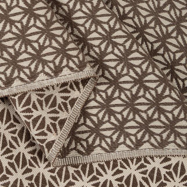 Dark brown colour geometric floral pattern velvet flock Easy Clean sofa, chair and curtain fabrics (Dual side)