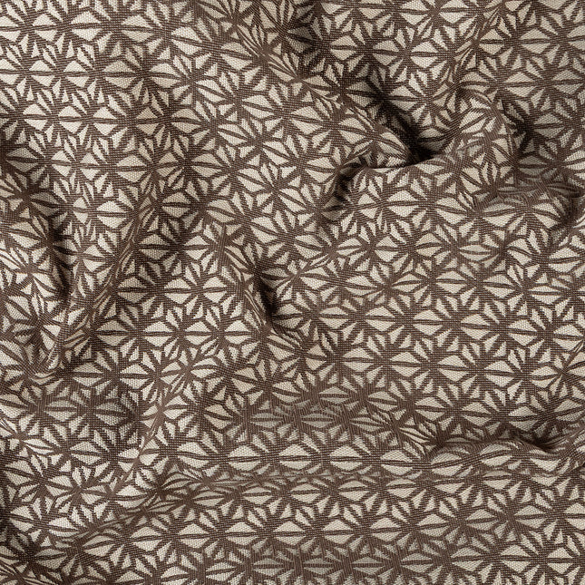 Dark brown colour geometric floral pattern velvet flock Easy Clean sofa, chair and curtain fabrics (Dual side)