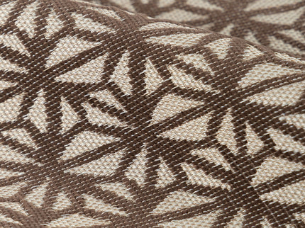 Dark brown colour geometric floral pattern velvet flock readymade curtain