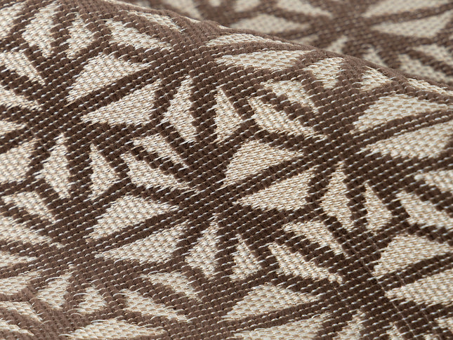 Dark brown colour geometric floral pattern velvet flock Easy Clean sofa, chair and curtain fabrics (Dual side)