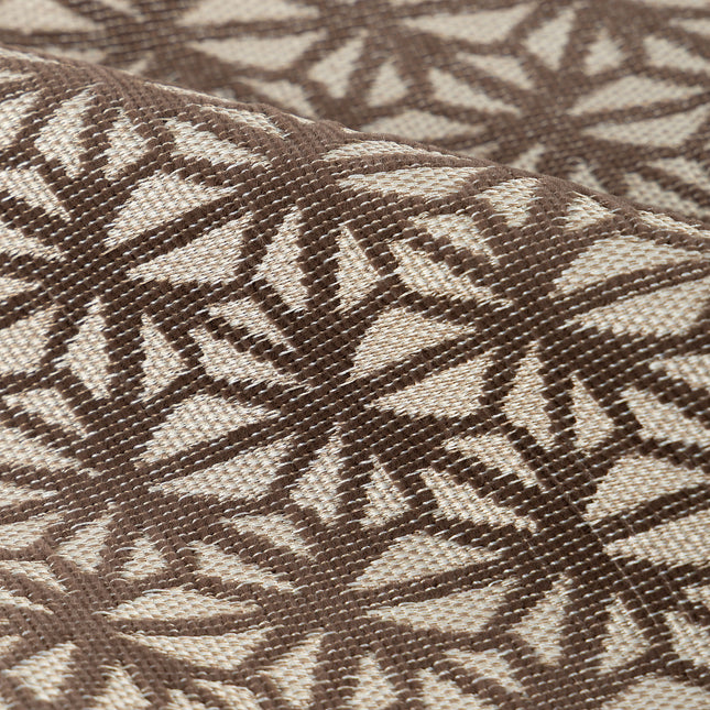 Dark brown colour geometric floral pattern velvet flock Easy Clean sofa, chair and curtain fabrics (Dual side)