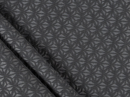 Charcoal black colour geometric floral pattern velvet flock Easy Clean sofa, chair and curtain fabrics (Dual side)