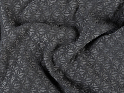 Charcoal black colour geometric floral pattern velvet flock readymade cushion cover