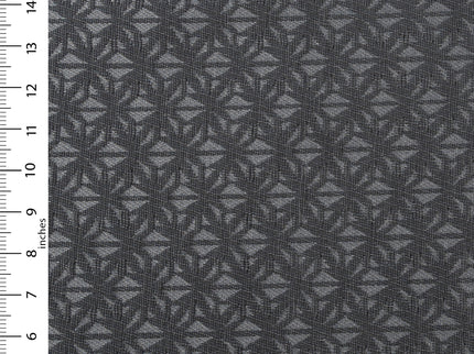 Charcoal black colour geometric floral pattern velvet flock Easy Clean sofa, chair and curtain fabrics (Dual side)