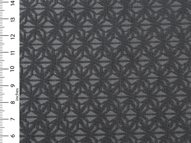 Charcoal black colour geometric floral pattern velvet flock Easy Clean sofa, chair and curtain fabrics (Dual side)