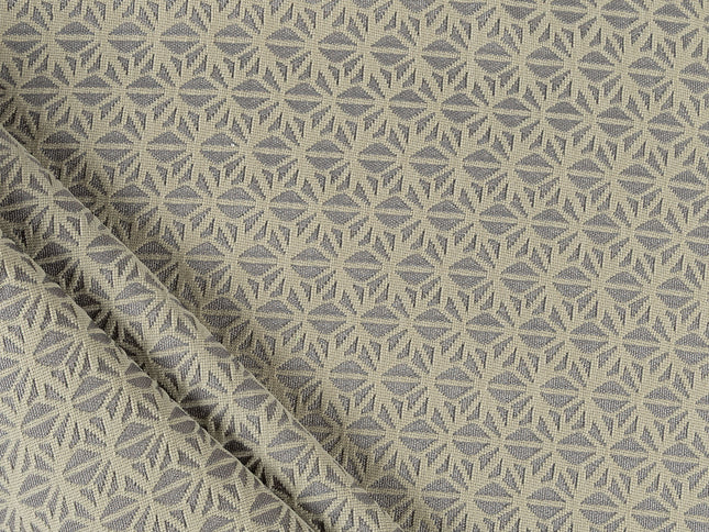 Grey beige colour geometric floral pattern velvet flock Easy Clean sofa, chair and curtain fabrics (Dual side)