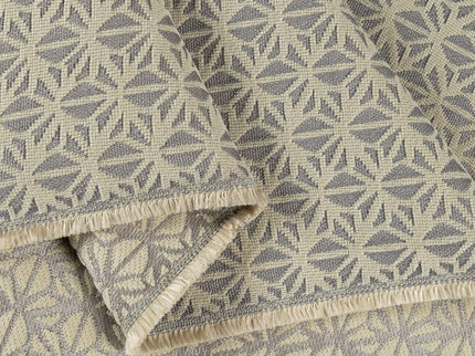 Grey beige colour geometric floral pattern velvet flock Easy Clean sofa, chair and curtain fabrics (Dual side)