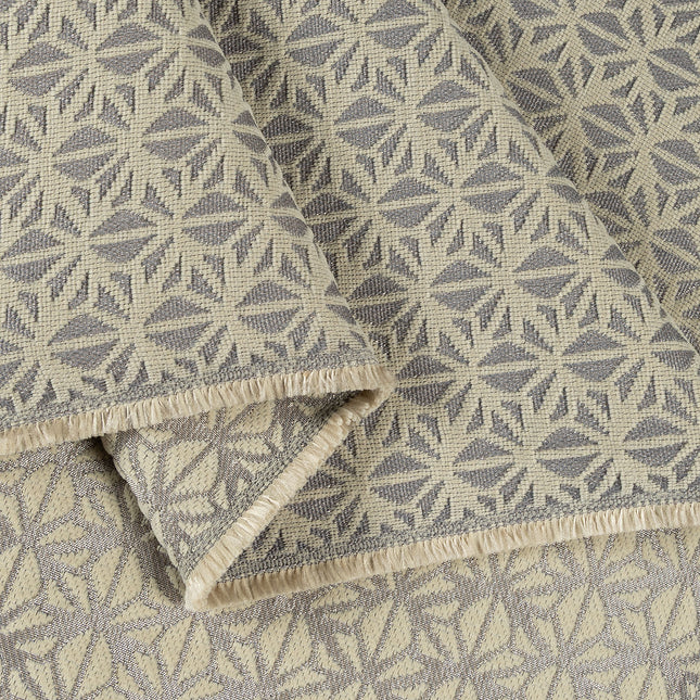 Grey beige colour geometric floral pattern velvet flock Easy Clean sofa, chair and curtain fabrics (Dual side)