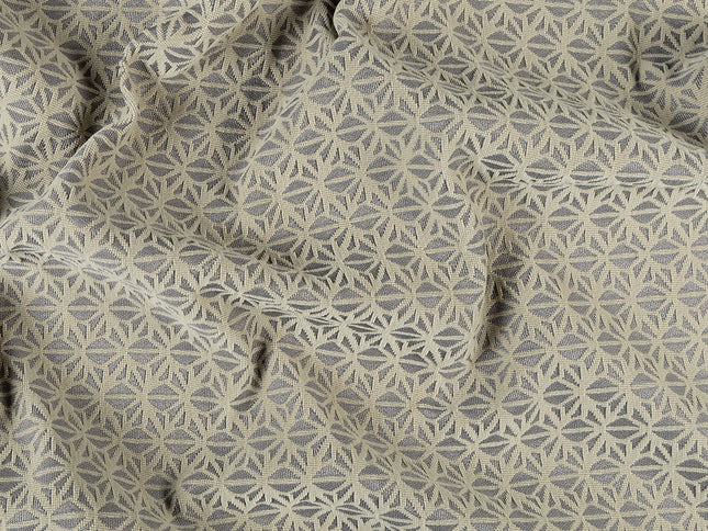 Grey beige colour geometric floral pattern velvet flock Easy Clean sofa, chair and curtain fabrics (Dual side)