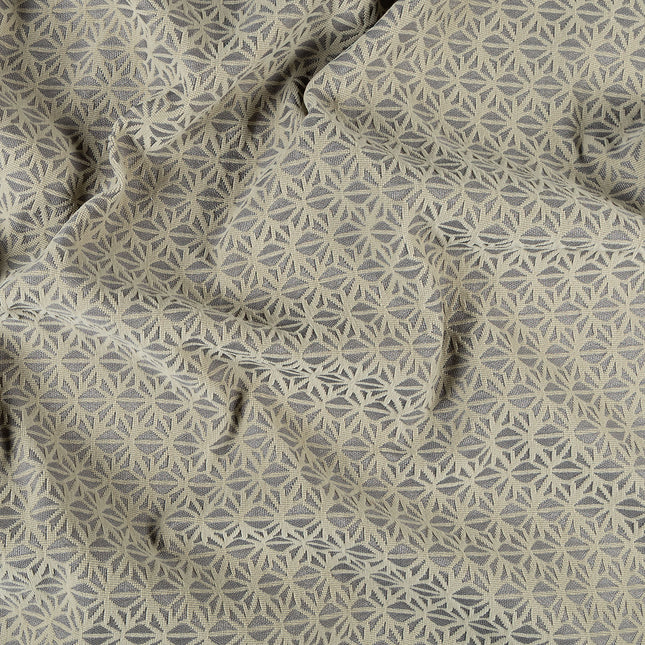 Grey beige colour geometric floral pattern velvet flock Easy Clean sofa, chair and curtain fabrics (Dual side)